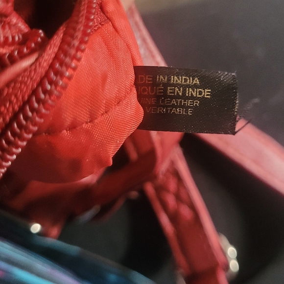 Red Genuine Leather Small Crossbody Bag - Picture 3 of 4